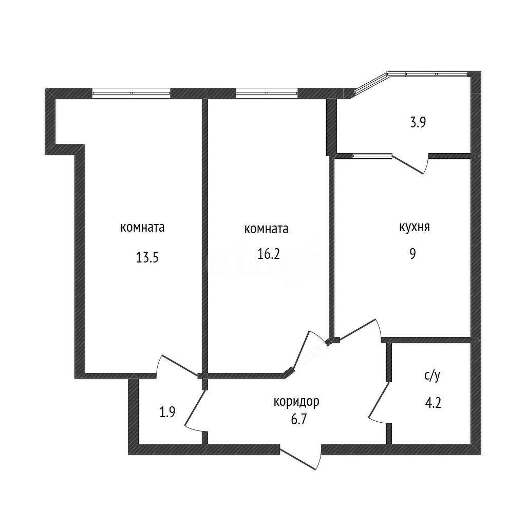 2-к квартира, 51.5м² (улица Генерала Петрова, 35) - миниатюра 8
