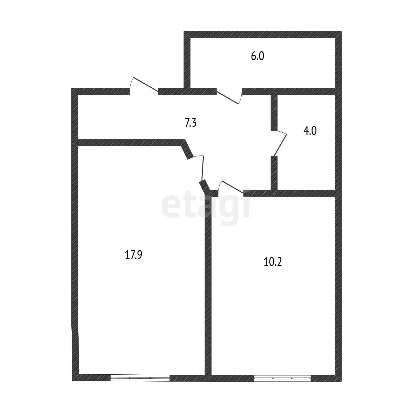 1-к квартира, 45.4м² (Первомайская улица, 36/5) - миниатюра 8