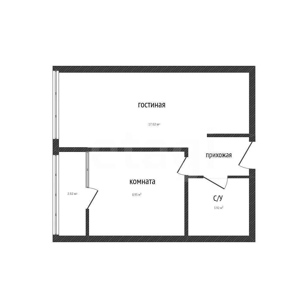 1-к квартира, 33.7м² (улица Наставников, 12) - изображение 1