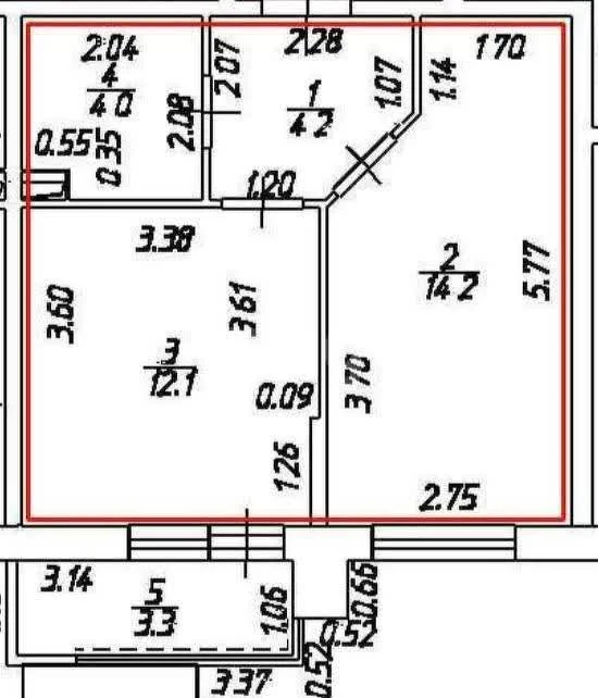 1-к квартира, 34.5м² (улица имени Генерала Корнилова, 9к2) - миниатюра 2