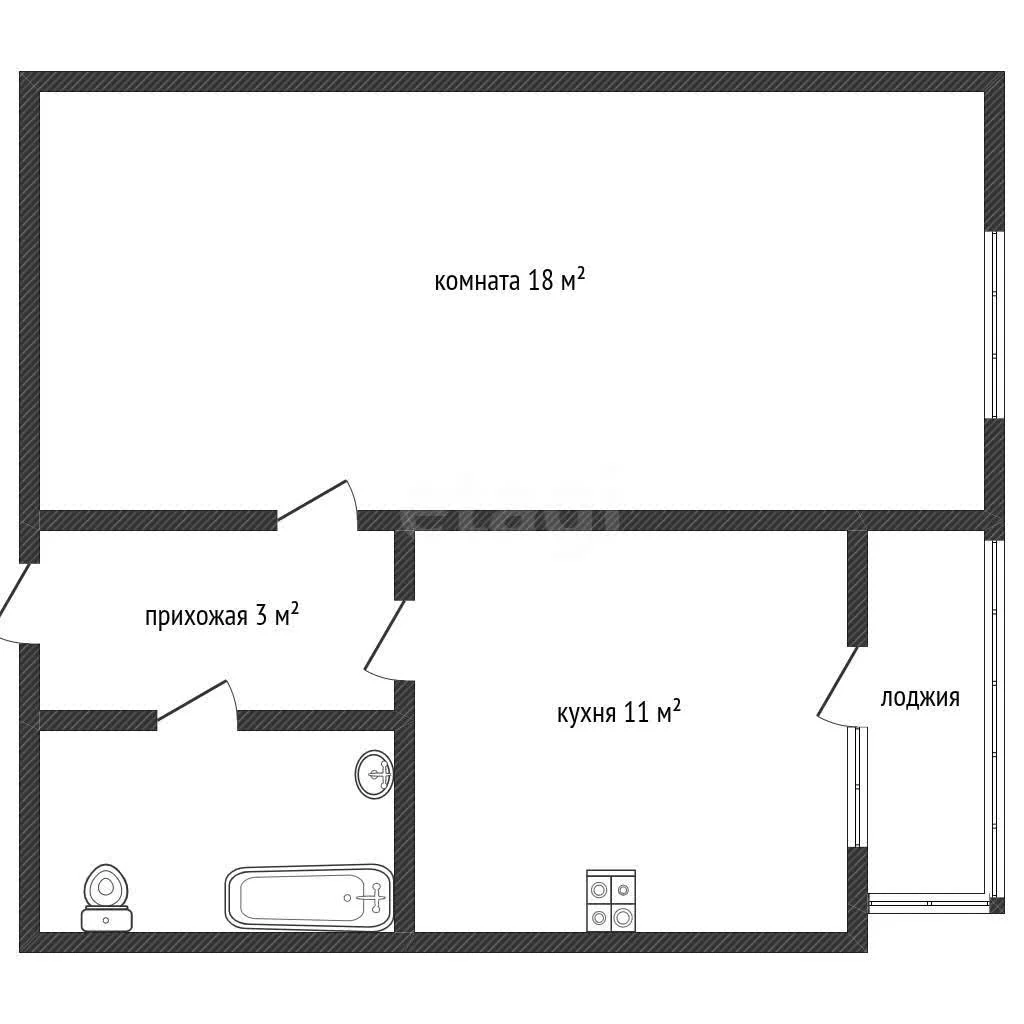 1-к квартира, 35.1м² (улица Профессора Рудакова, 7/36к5) - миниатюра 8