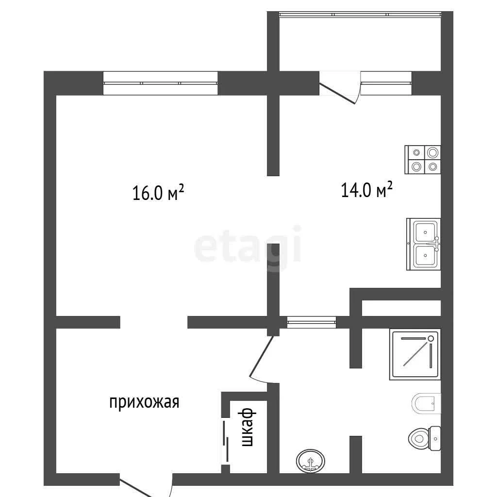 1-к квартира, 46.6м² (Воронежская улица, 47д) - миниатюра 22