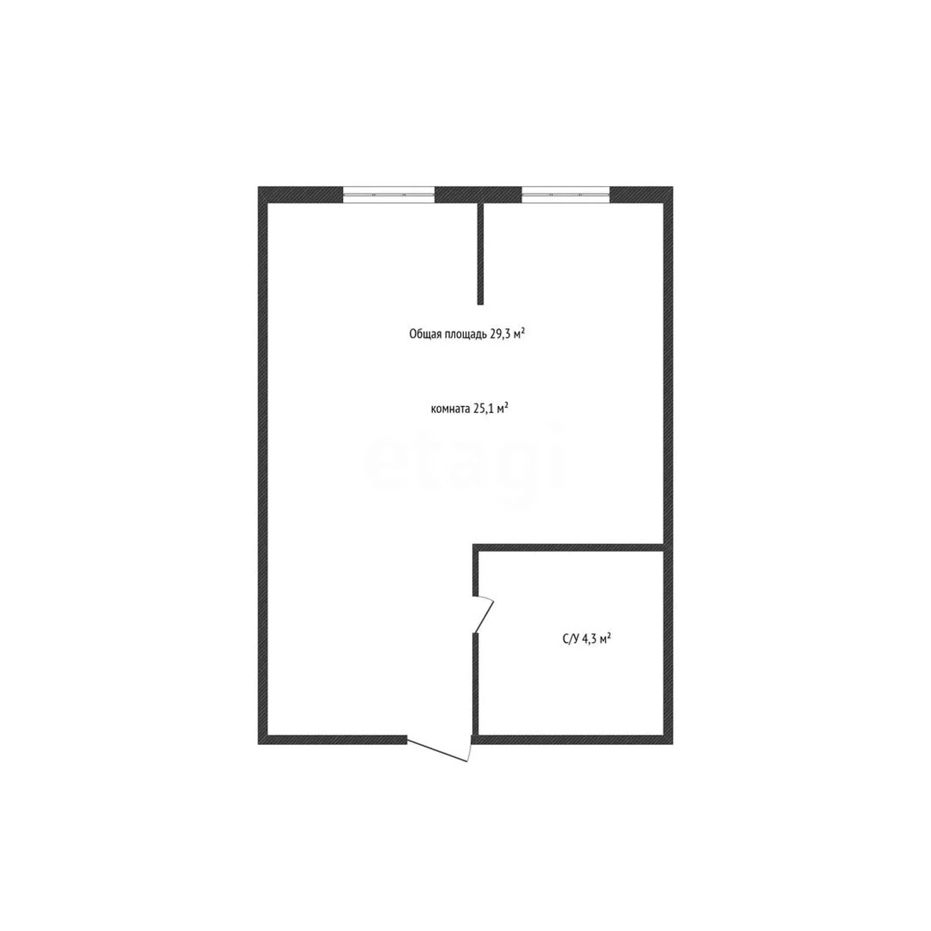 Студия, 29.3м² (улица имени Героя Дангиреева, ) - миниатюра 9