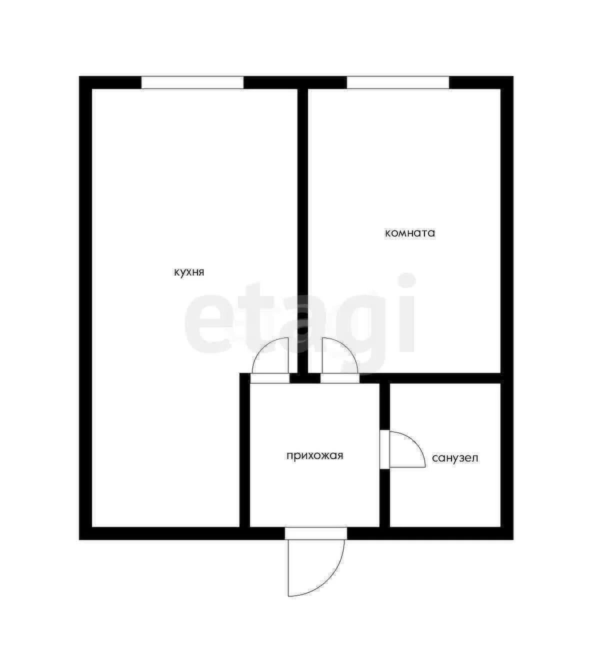 1-к квартира, 33.2м² (Береговая улица, 1к4) - изображение 1