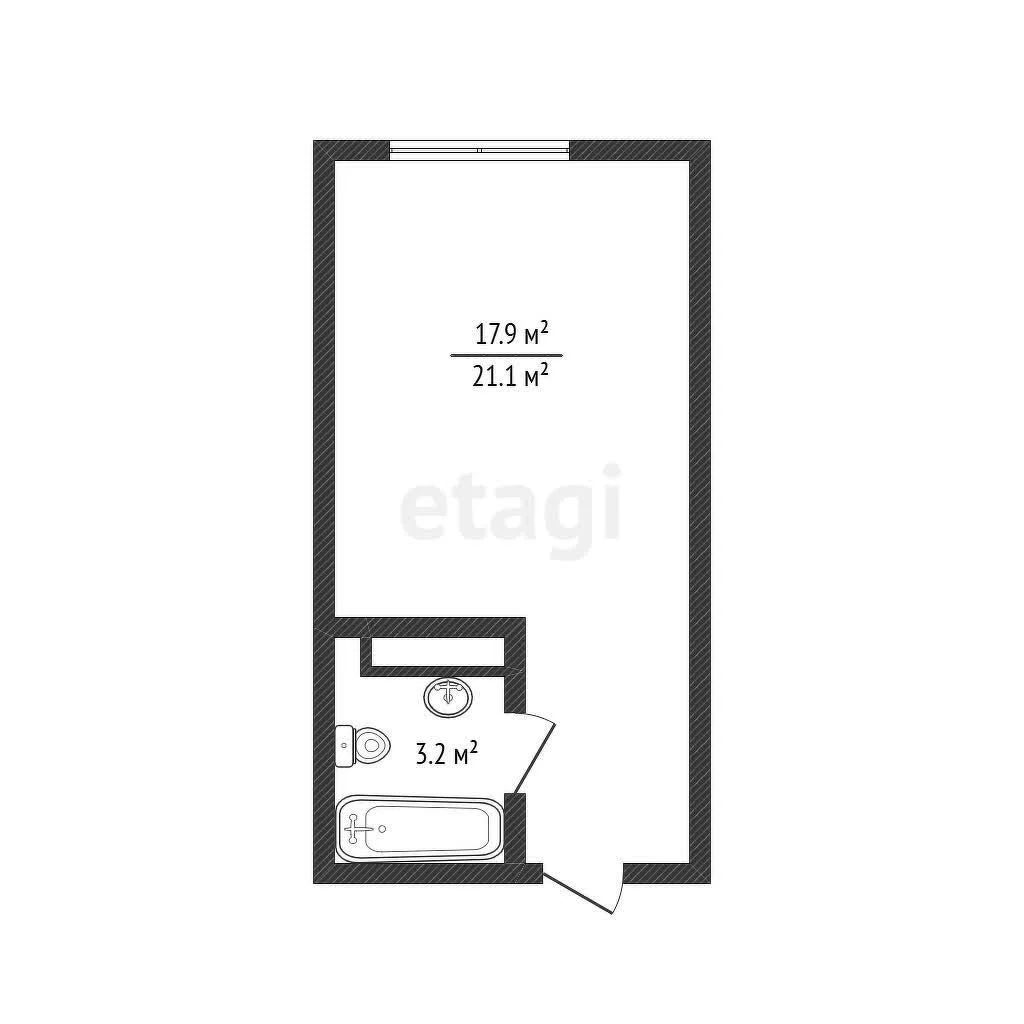 Студия, 21.1м² (улица Марины Цветаевой, 1к1) - миниатюра 17