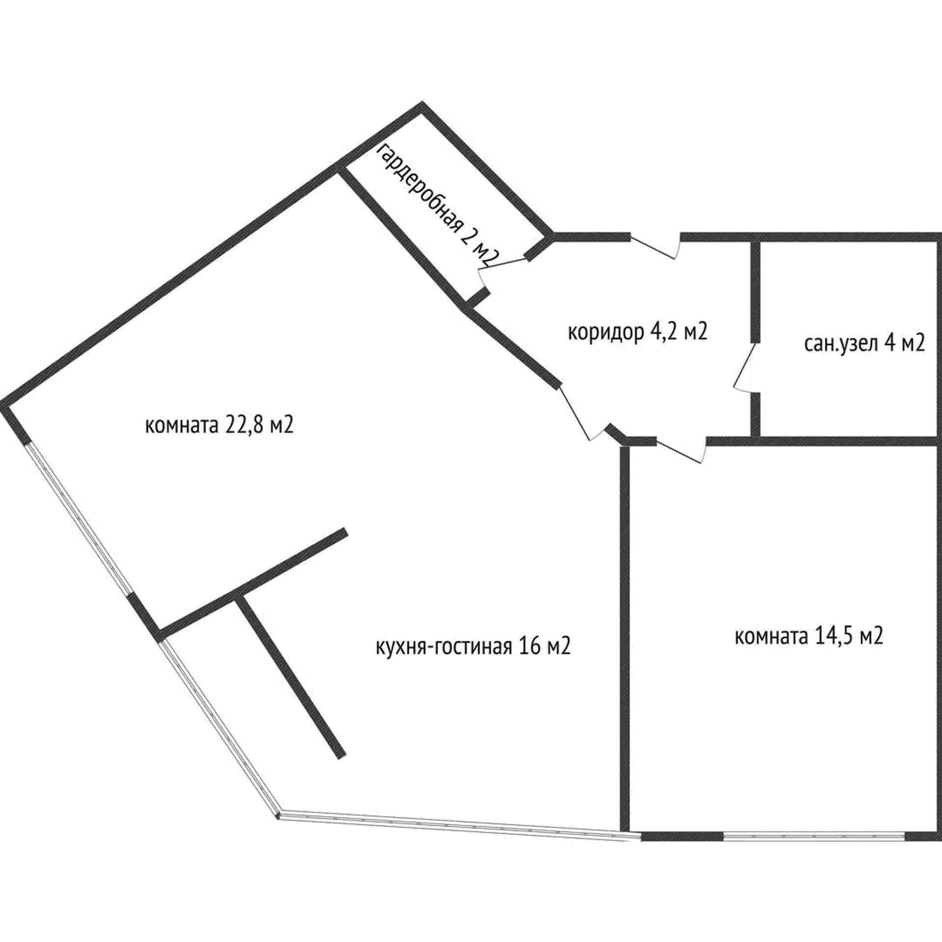 2-к квартира, 64м² (Песочная улица, 1к1) - миниатюра 22