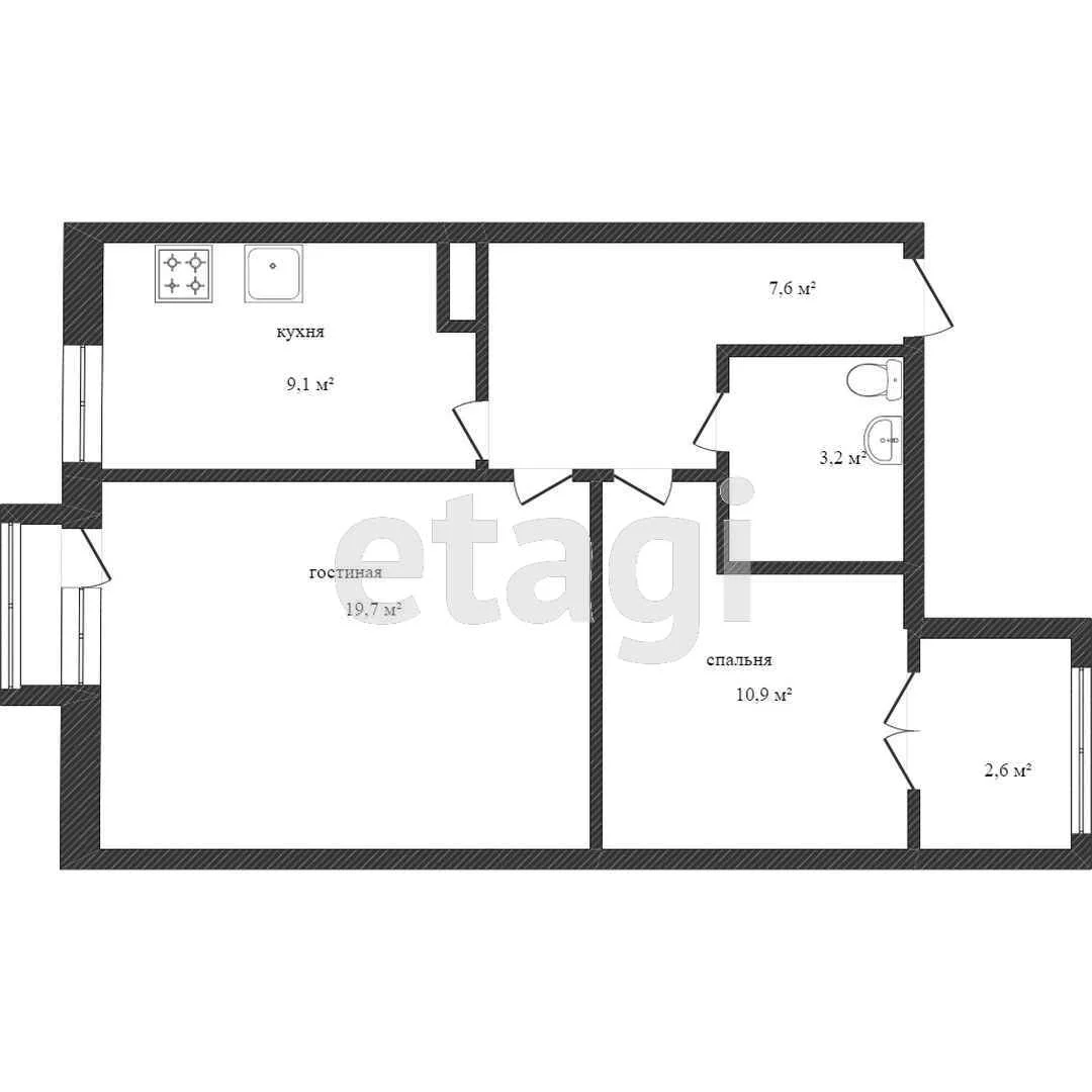 2-к квартира, 55.7м² (Агрохимическая улица, 108/1) - миниатюра 12