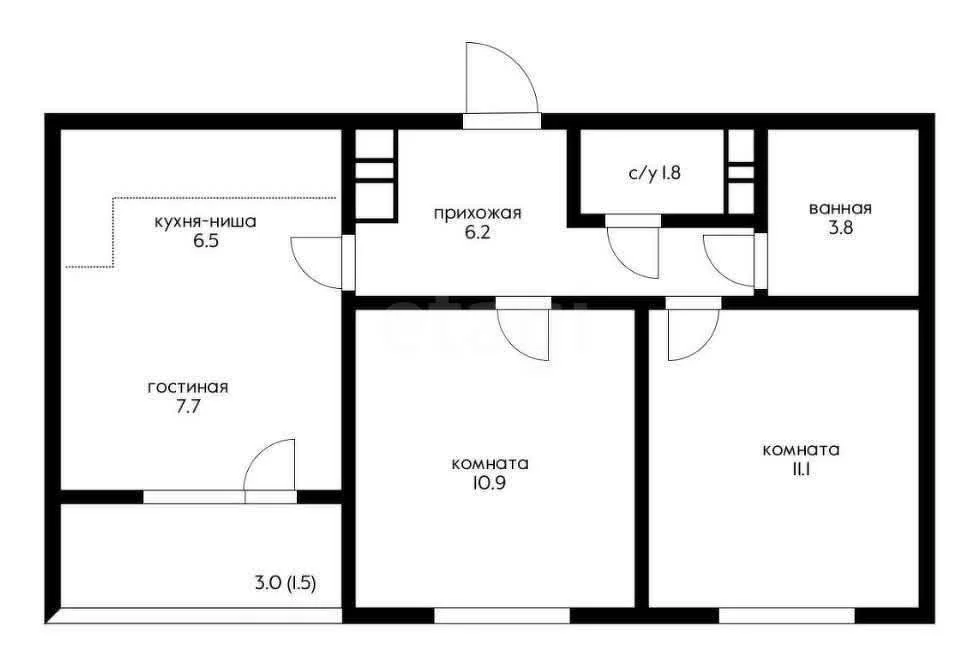 2-к квартира, 51м² (улица имени Героя Ростовского, 8к2) - миниатюра 14
