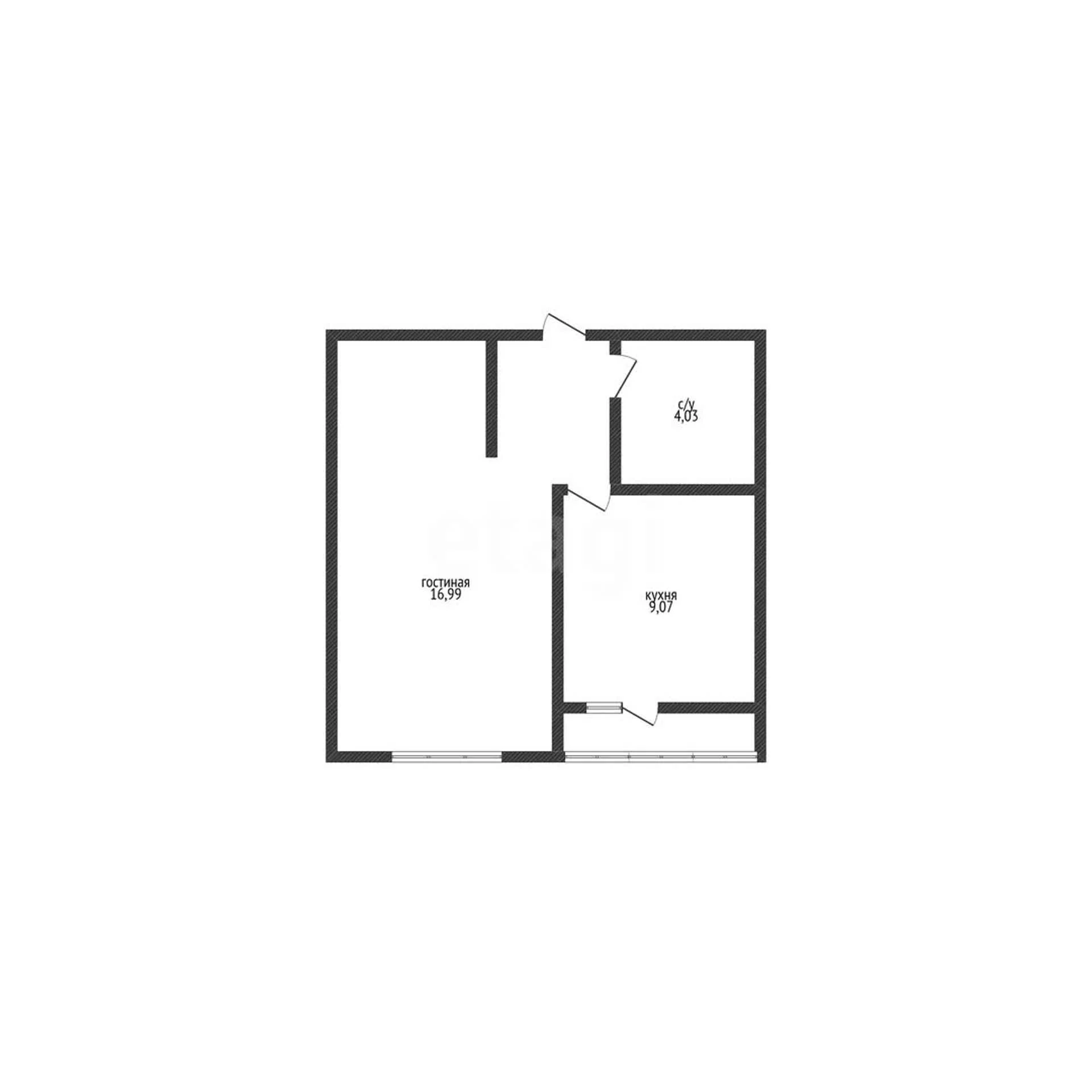 1-к квартира, 33м² (улица имени Героя Николая Шевелёва, 5) - миниатюра 8