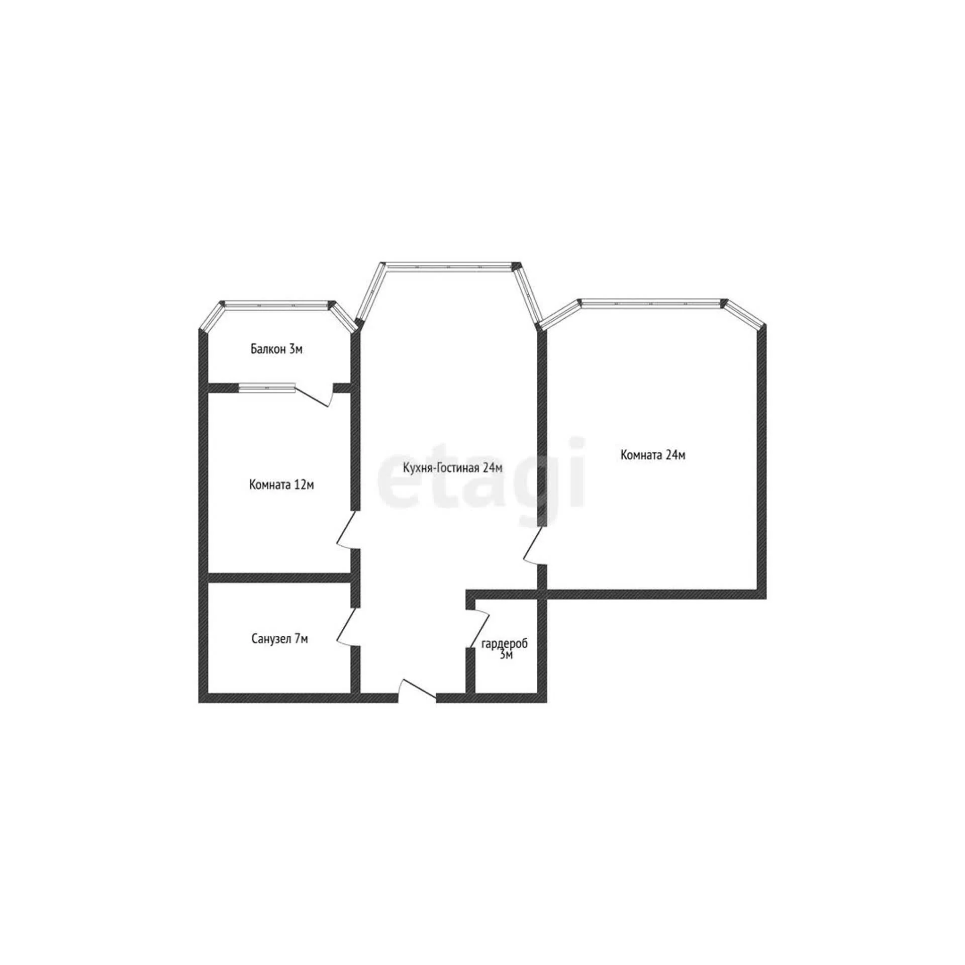 2-к квартира, 70м² (Казбекская улица, 16) - миниатюра 21
