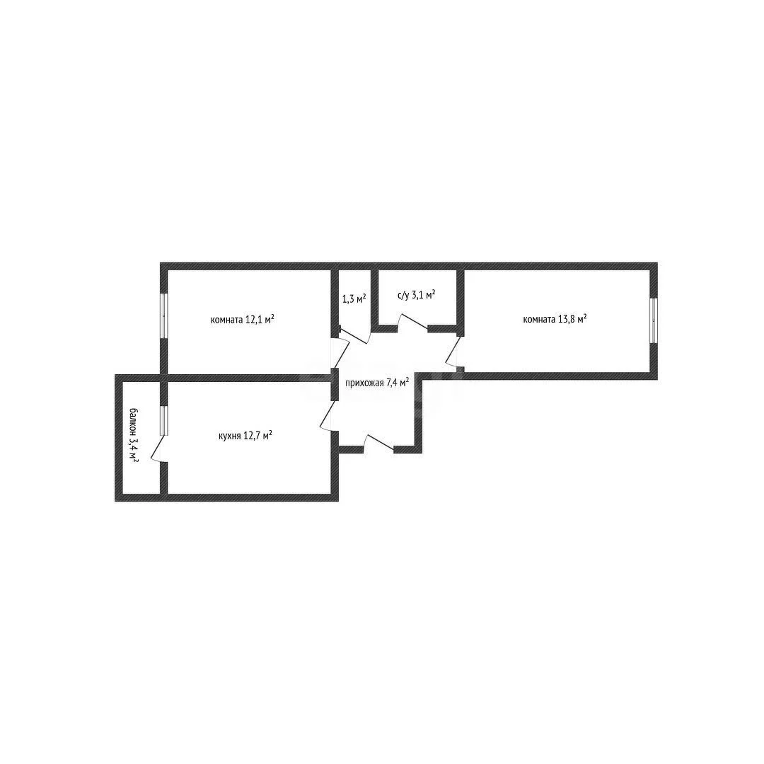 2-к квартира, 51.4м² (улица имени Героя Ростовского, 8к6) - миниатюра 18