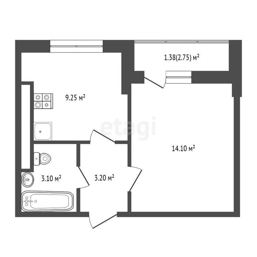 1-к квартира, 34м² (Шоссейная улица, 63к7) - миниатюра 28