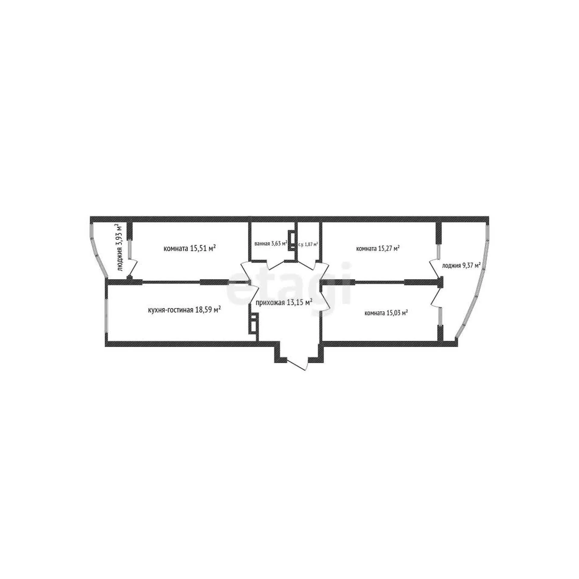 3-к квартира, 81.4м² (, 5) - миниатюра 15