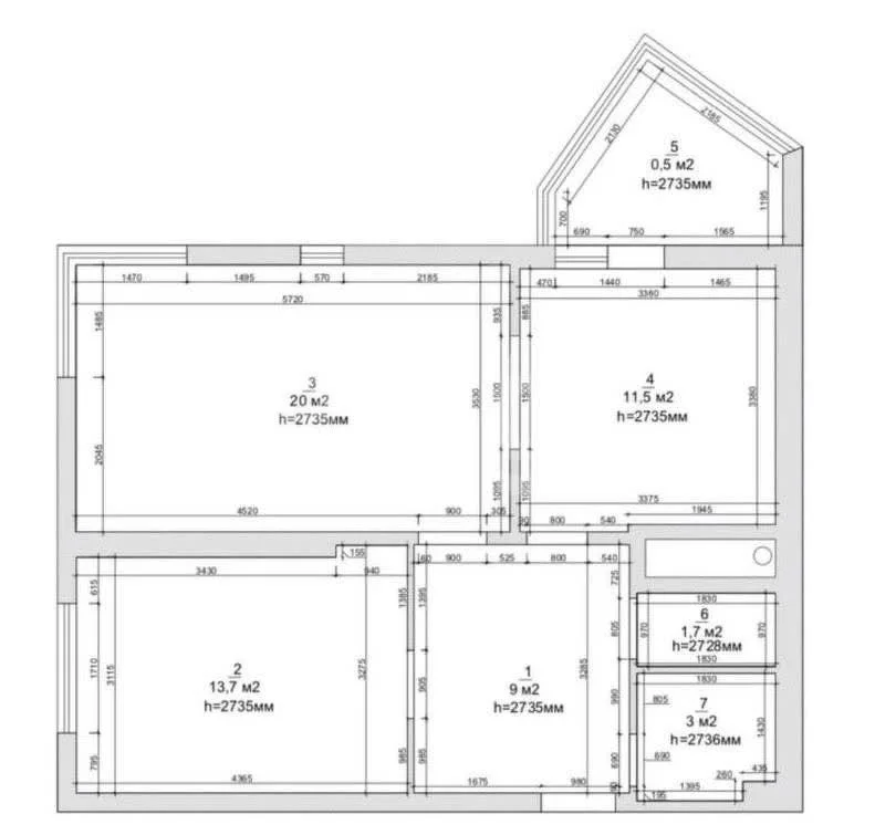 2-к квартира, 60.3м² (Совхозная улица, 1к7) - миниатюра 3