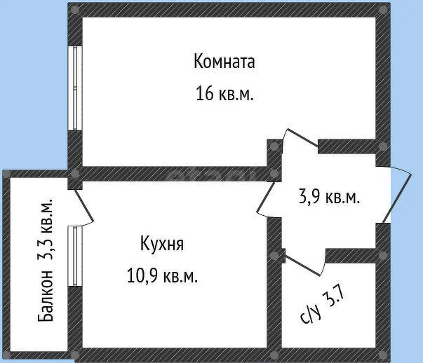 1-к квартира, 35.5м² (Круговая улица, 4/1) - миниатюра 11