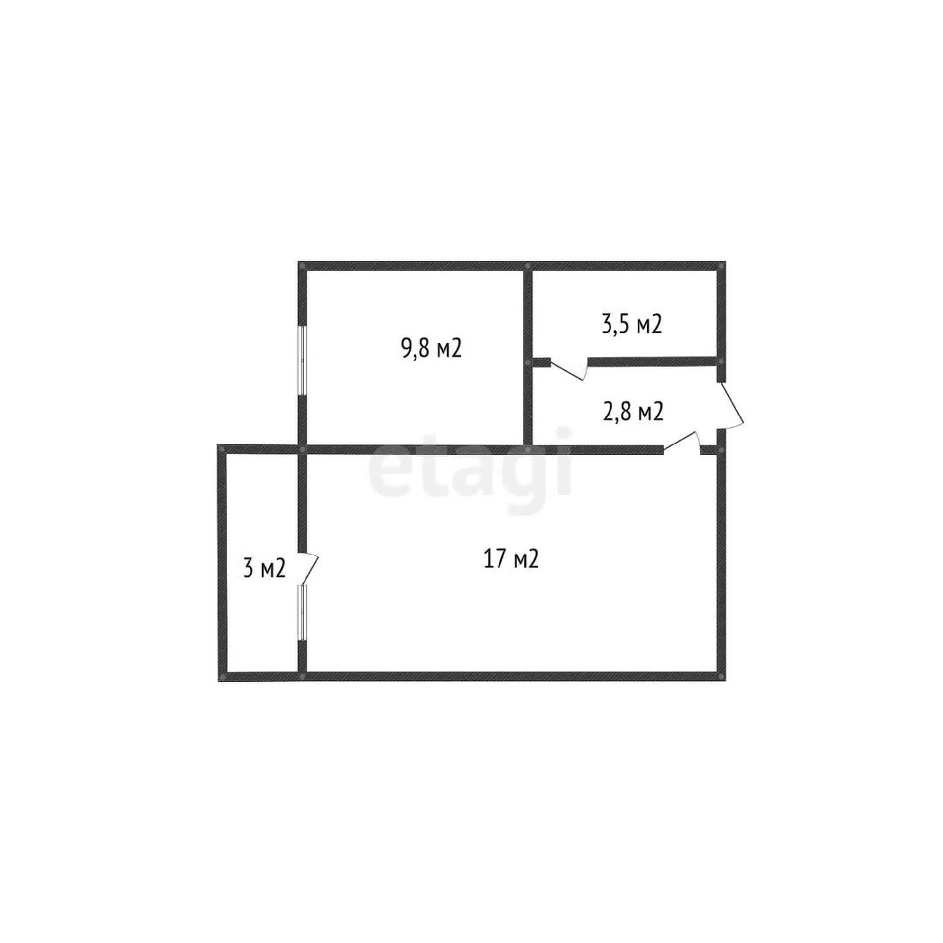 1-к квартира, 34.4м² (улица Кирова, 7а) - миниатюра 7