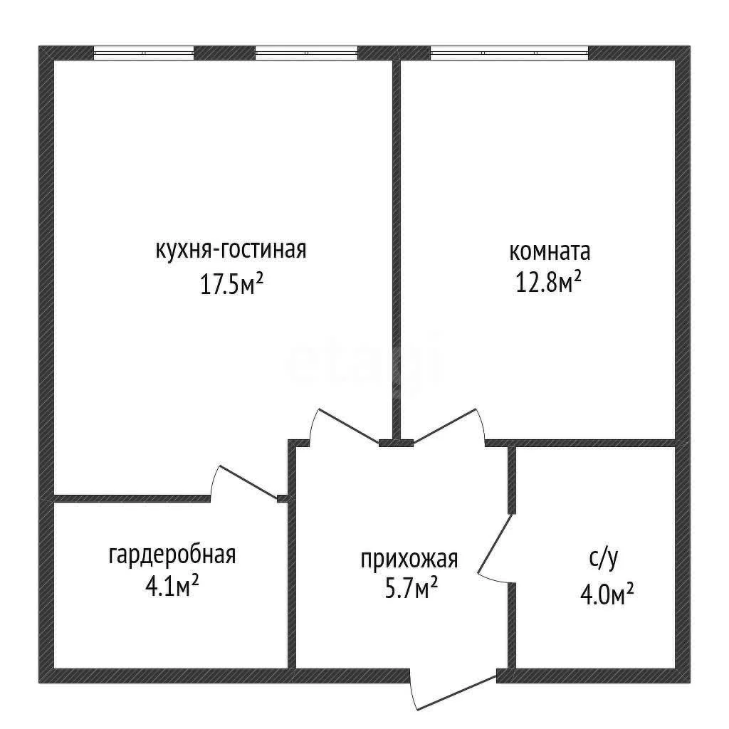 1-к квартира, 44.4м² (улица Марины Цветаевой, 1к1) - миниатюра 14
