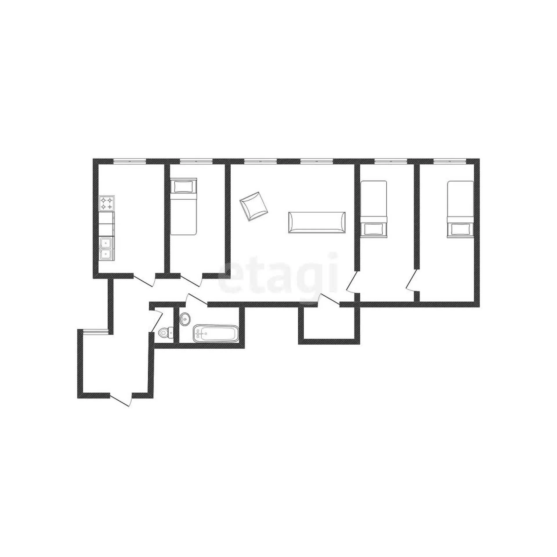 4-к+ квартира, 76.6м² (улица Коммунаров, 56) - миниатюра 11