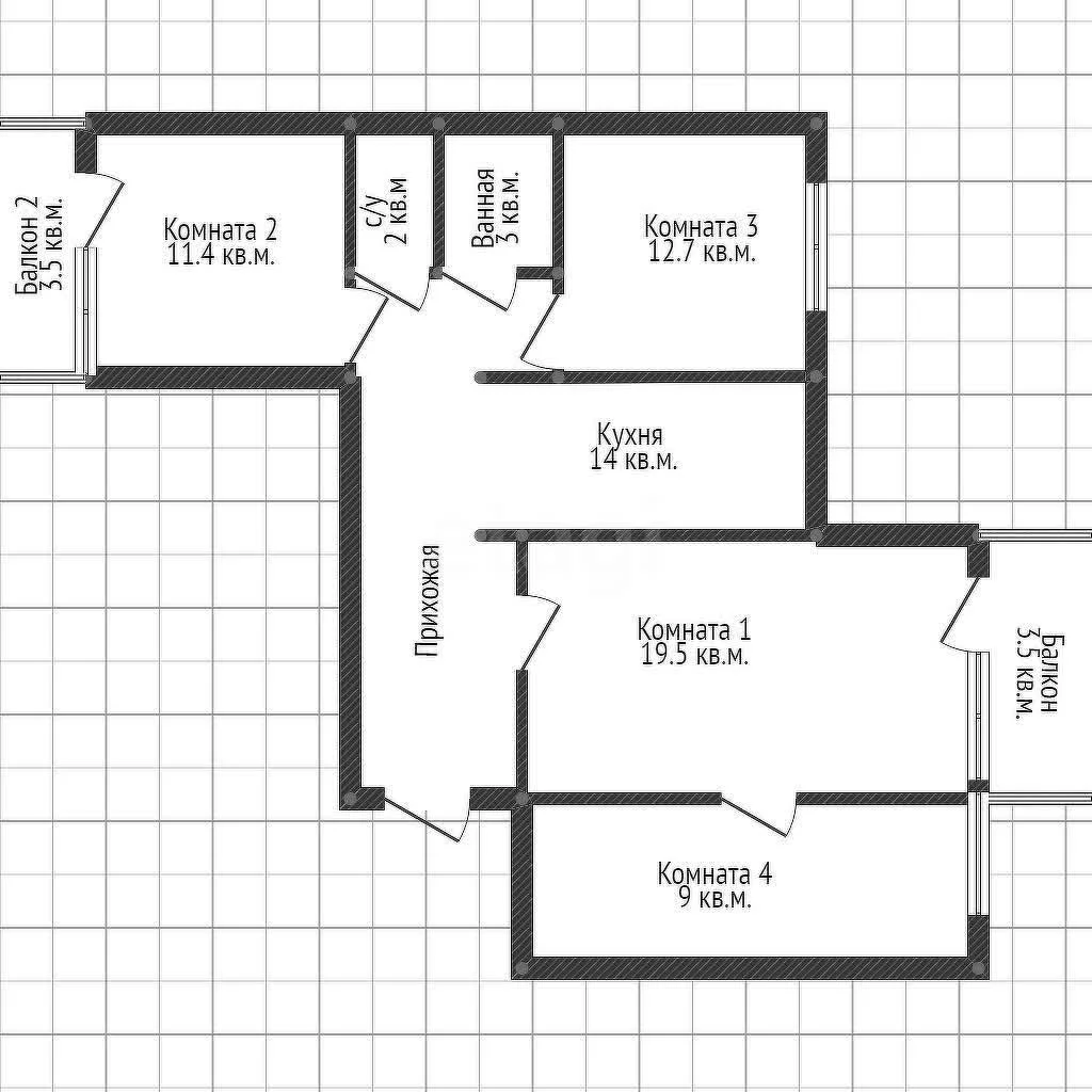4-к+ квартира, 74.6м² (улица 70-летия Октября, 18) - миниатюра 11