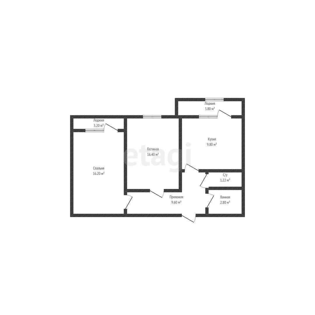 2-к квартира, 56.3м² (улица имени Калинина, 350/10) - миниатюра 14