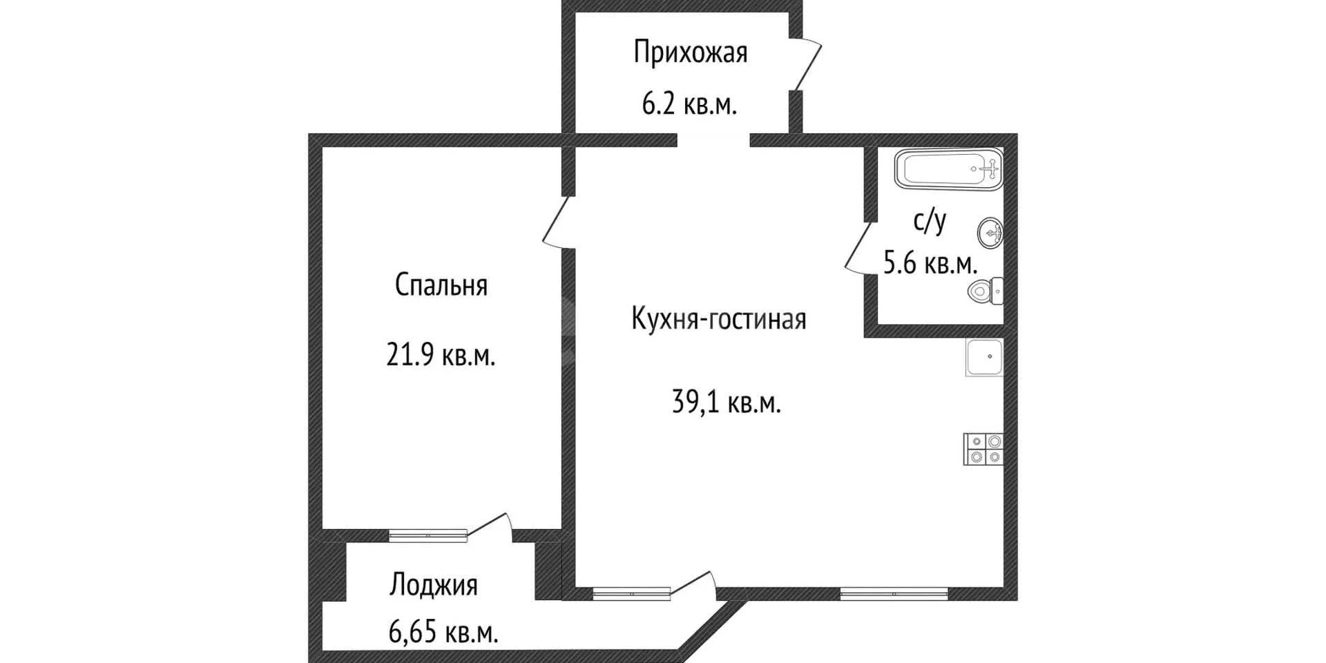 2-к квартира, 72.8м² (Ипподромная улица, 53/1) - миниатюра 15