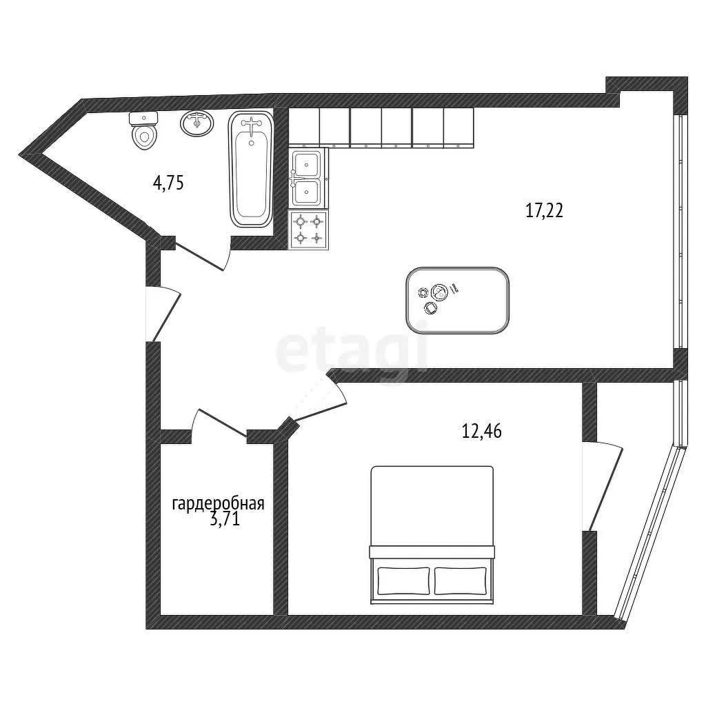 1-к квартира, 39.6м² (Красная улица, 72б) - миниатюра 19