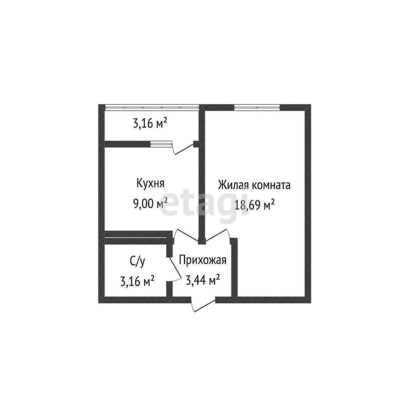 1-к квартира, 34.6м² (Заполярная улица, 39к10) - миниатюра 10