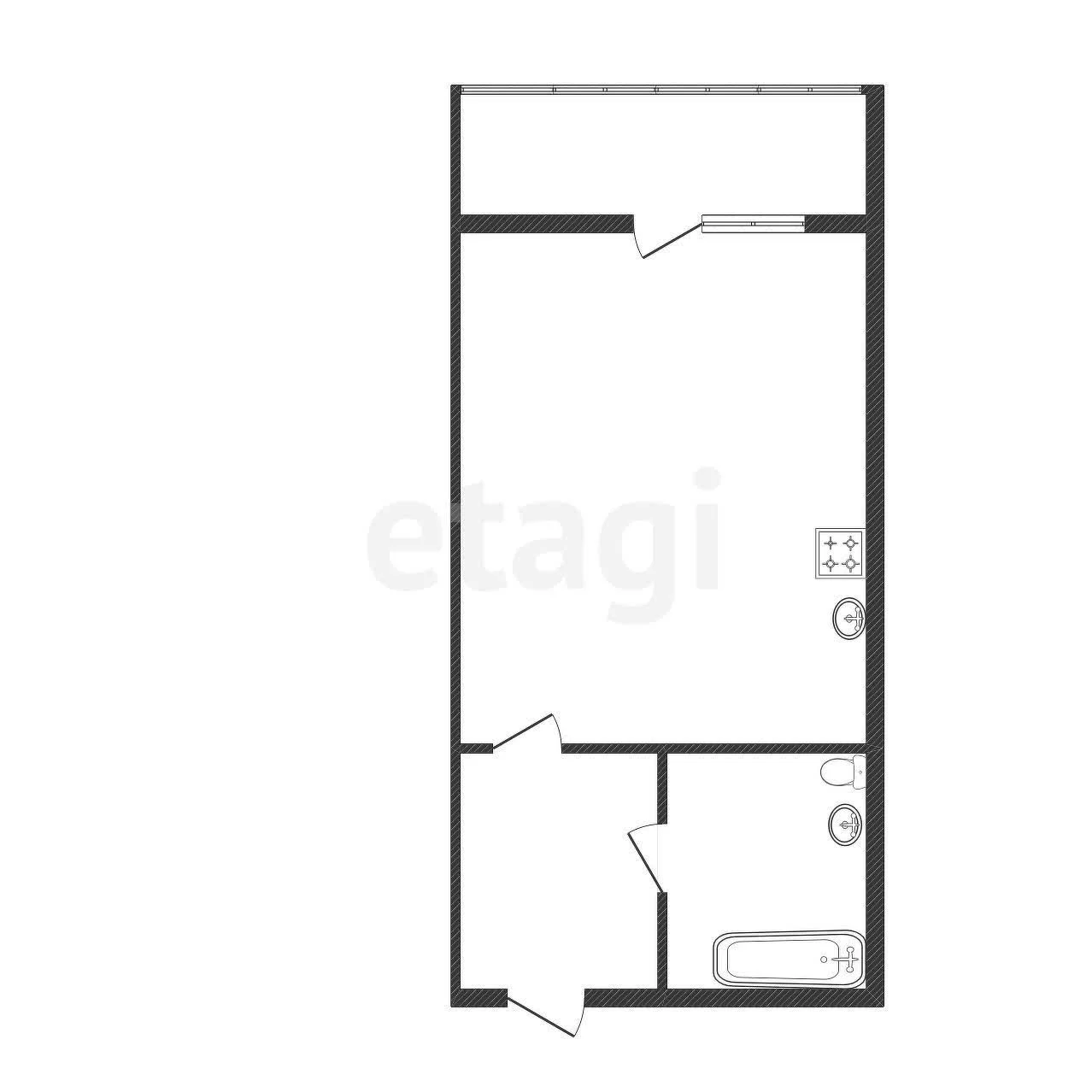 Студия, 23м² (Тепличная улица, 62к1) - миниатюра 17
