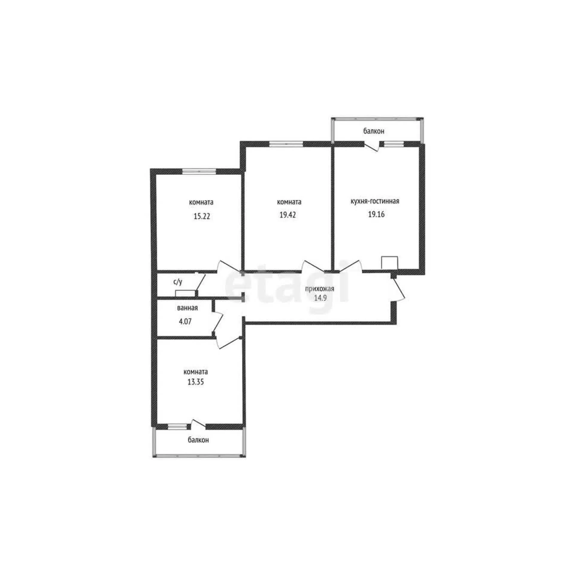 3-к квартира, 91.8м² (улица имени 40-летия Победы, 33/10) - миниатюра 22
