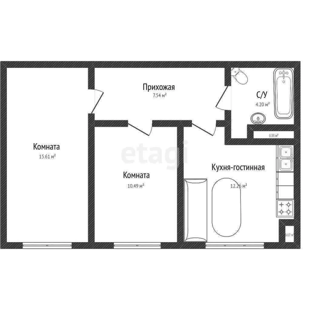 2-к квартира, 53.1м² (Береговая улица, 1к11) - миниатюра 18