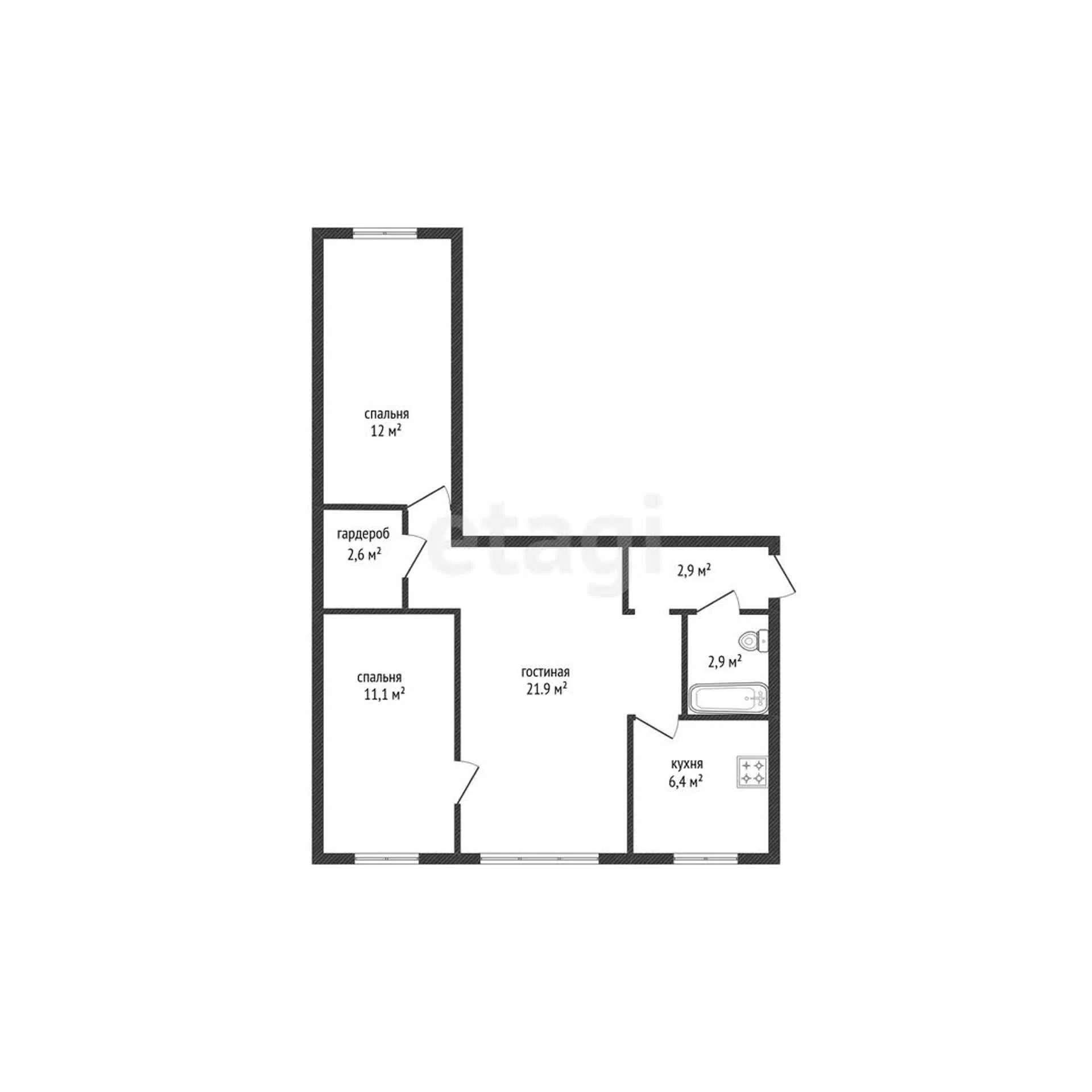 3-к квартира, 58.8м² (улица Димитрова, 137) - миниатюра 8
