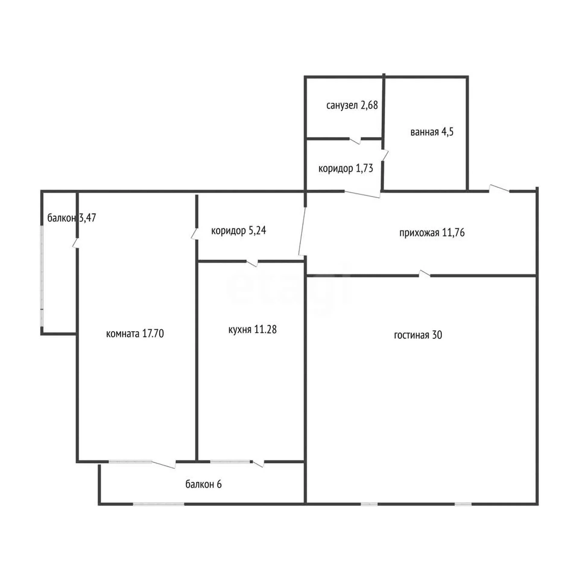 2-к квартира, 86.68м² (улица Тюляева, 7/1) - миниатюра 27
