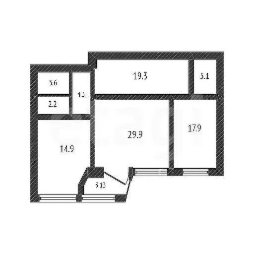 3-к квартира, 97.2м² (улица Кубанская Набережная, 56) - миниатюра 4