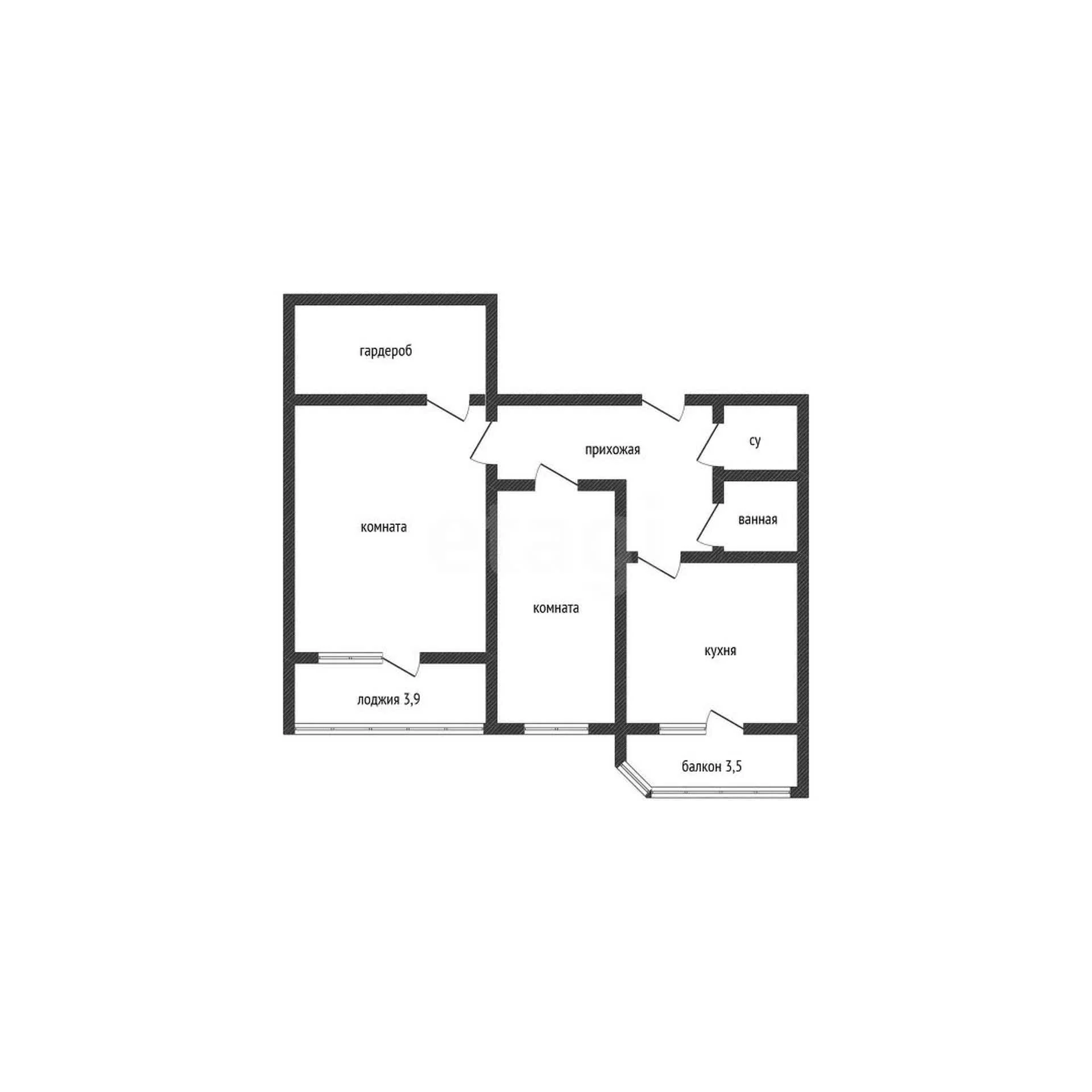 2-к квартира, 58.7м² (улица Героя Владислава Посадского, 32) - миниатюра 26