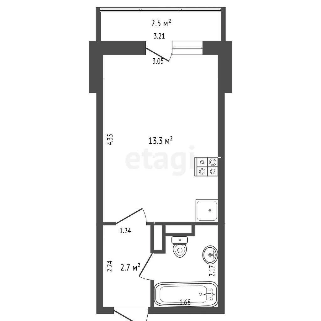 Студия, 19.4м² (Тепличная улица, 62/1к3) - миниатюра 9