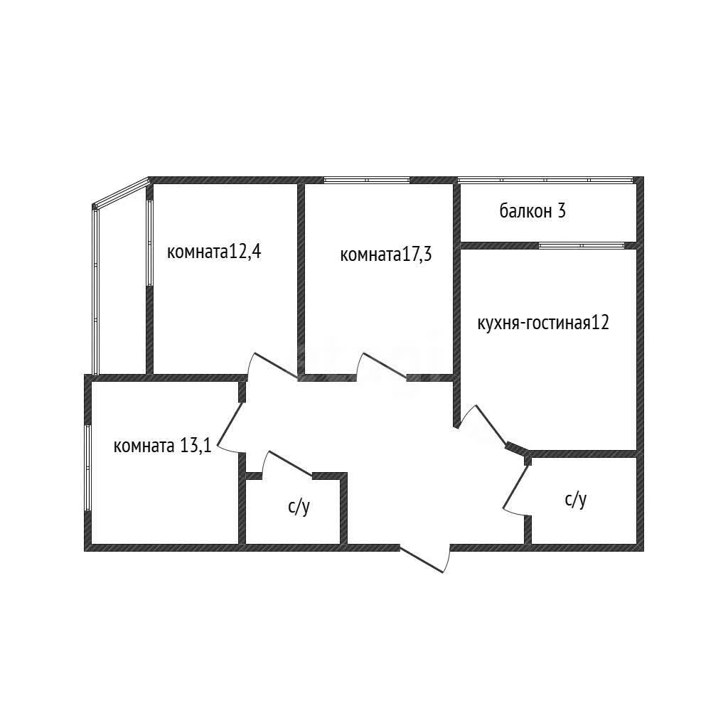 3-к квартира, 82м² (улица Генерала Шифрина, 1) - миниатюра 16