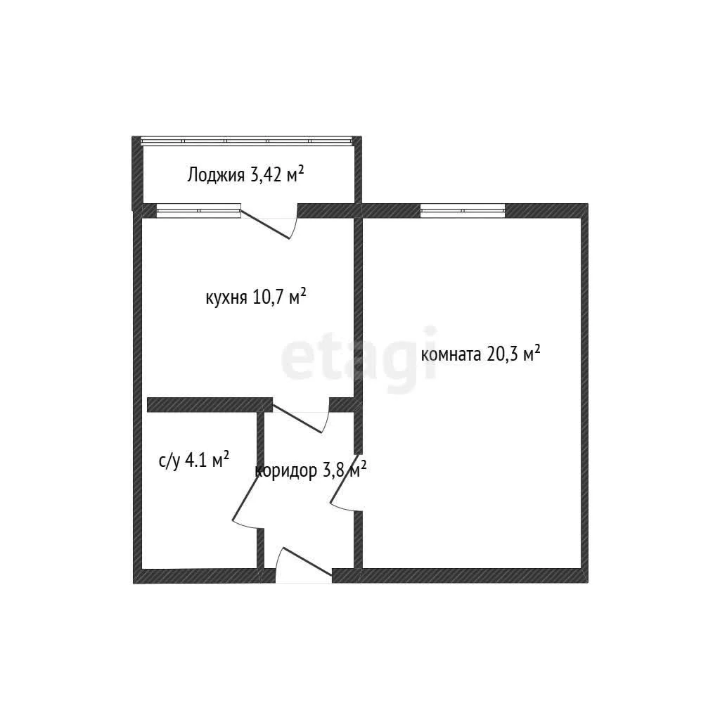 1-к квартира, 38.9м² (улица Академика Лукьяненко, 18) - миниатюра 7