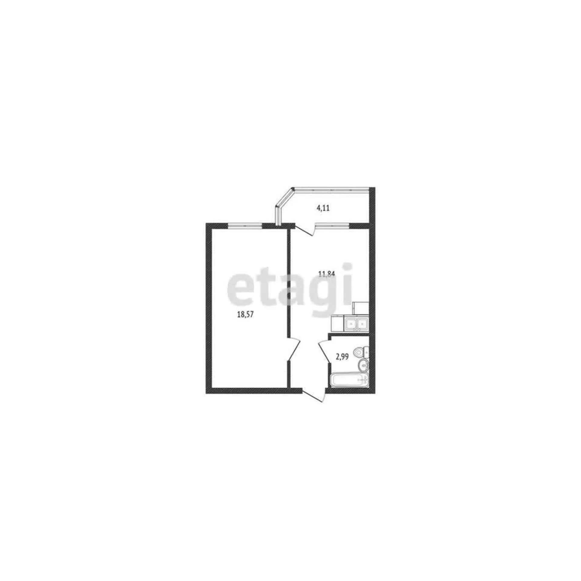 1-к квартира, 36.1м² (улица имени Героя Советского Союза Дмитрия Мирошниченко, 43) - миниатюра 7