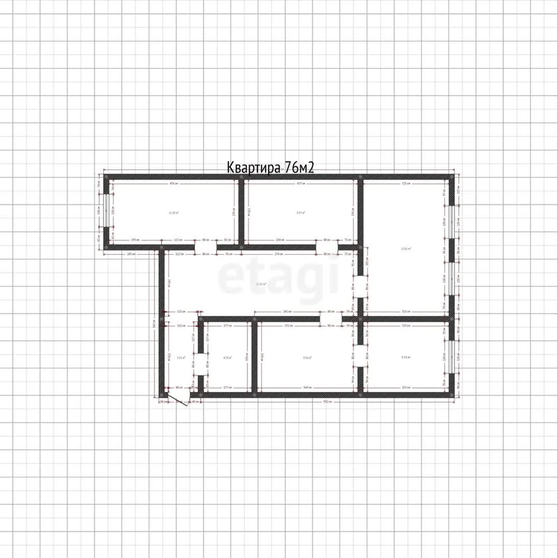 4-к+ квартира, 76м² (улица 2-я Пятилетка, 6/1) - миниатюра 27