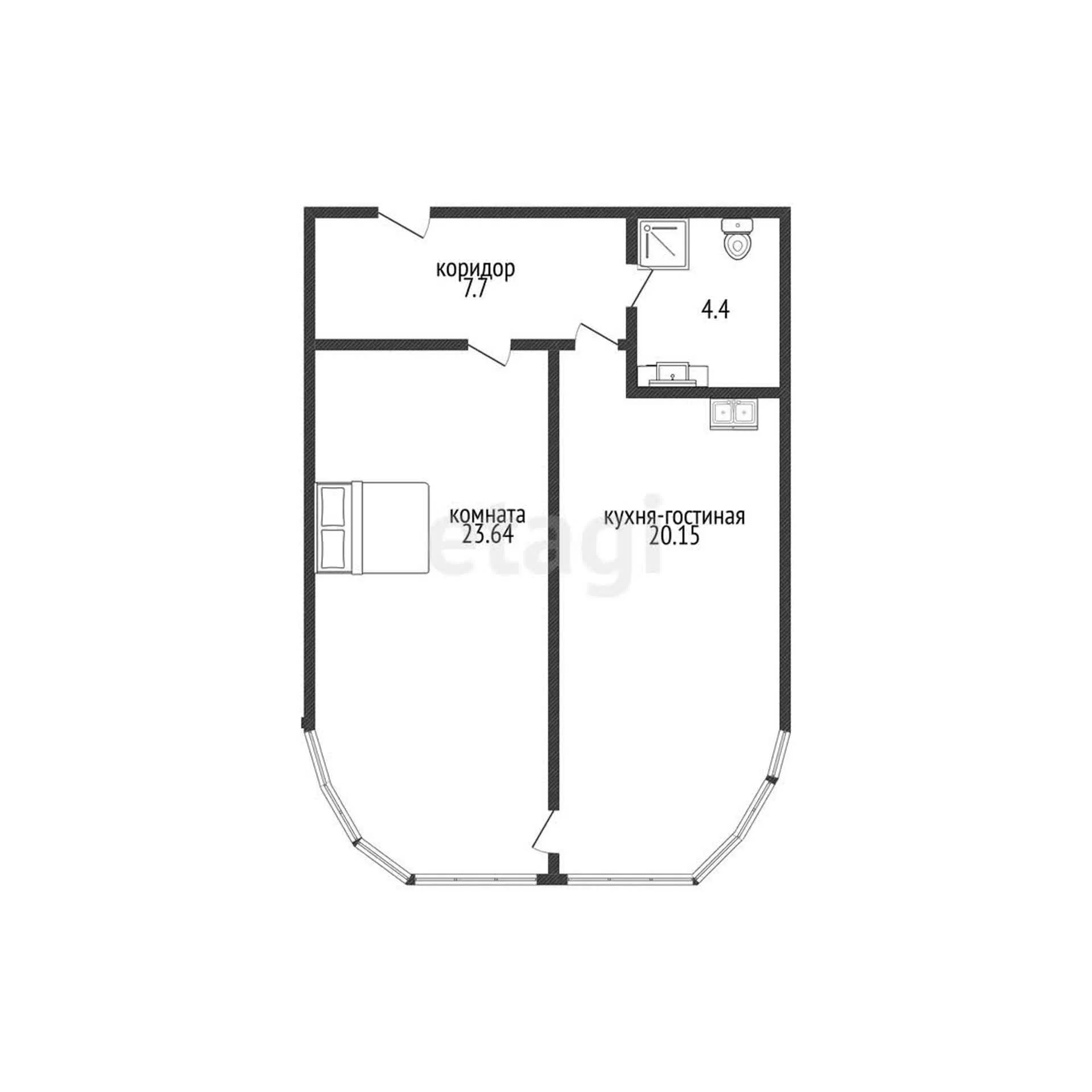 1-к квартира, 49.7м² (улица Шоссе Нефтяников, 18к4) - миниатюра 15