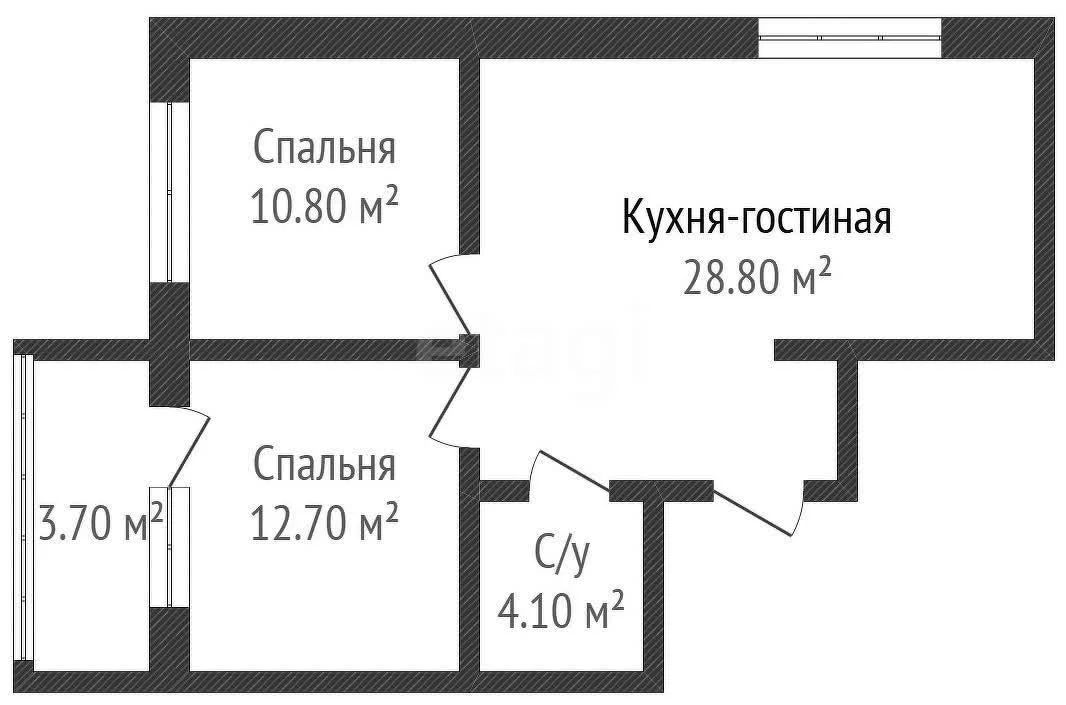 2-к квартира, 56.1м² (улица имени С.В. Рахманинова, 34) - миниатюра 35