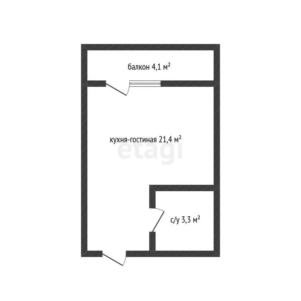 Студия, 24.7м² (улица Куликова Поля, 17) - миниатюра 15
