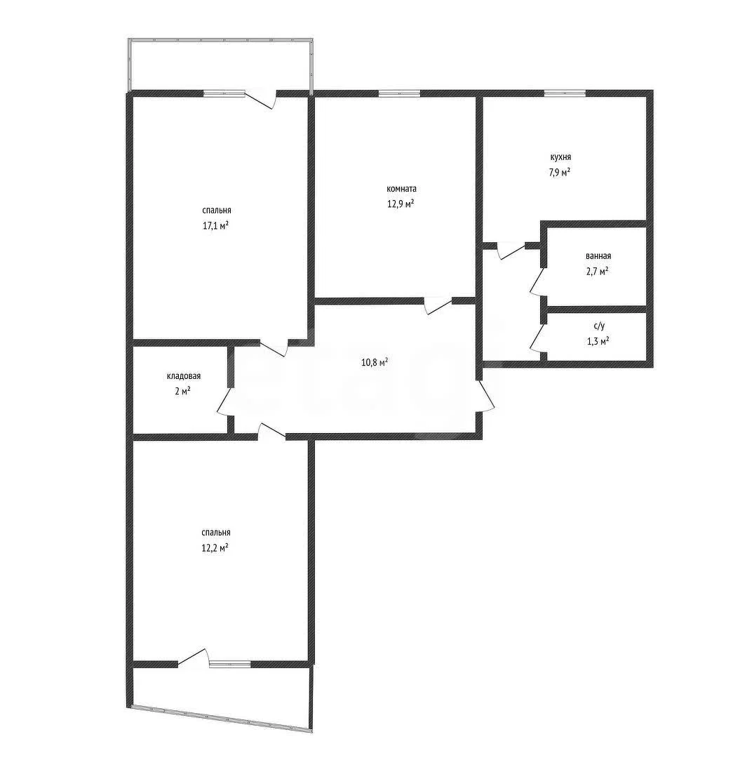 3-к квартира, 69.2м² (Севастопольская улица, 2) - миниатюра 16