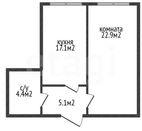 1-к квартира, 49.7м² (Песочная улица, 1к5) - миниатюра 2