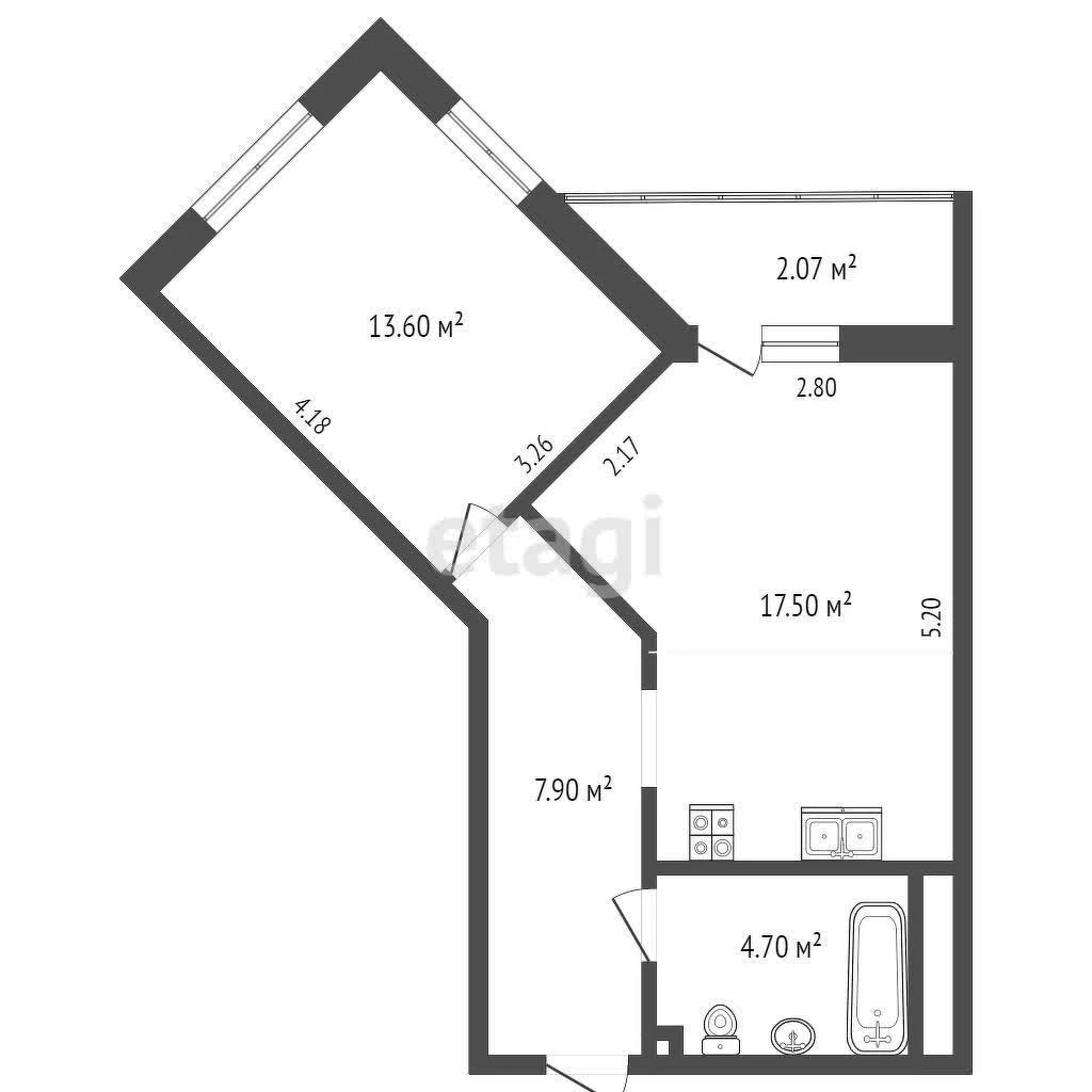 1-к квартира, 45м² (улица Ветеранов, 85к5) - миниатюра 21