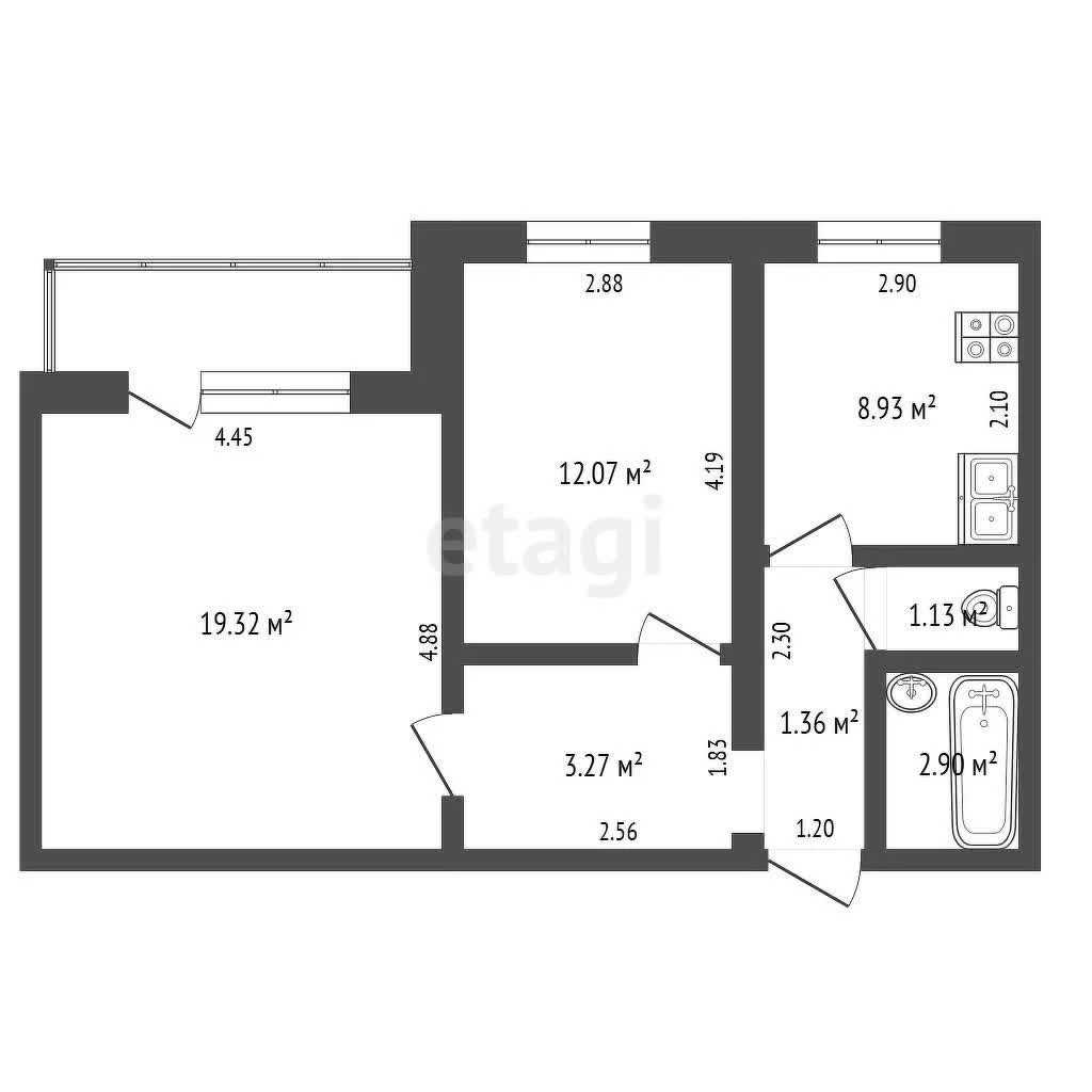 2-к квартира, 53м² (Школьная улица, 19/1) - миниатюра 23