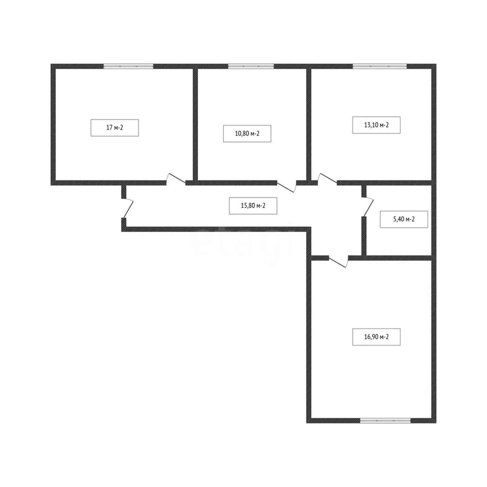 3-к квартира, 79м² (Гаражная улица, 79/1) - миниатюра 13