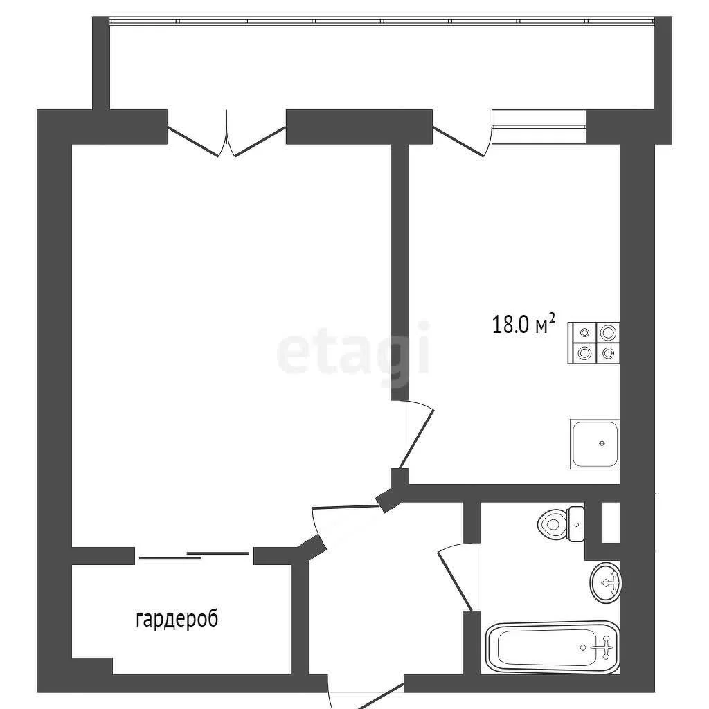 1-к квартира, 44м² (Бжегокайская улица, 25/1к13) - миниатюра 17