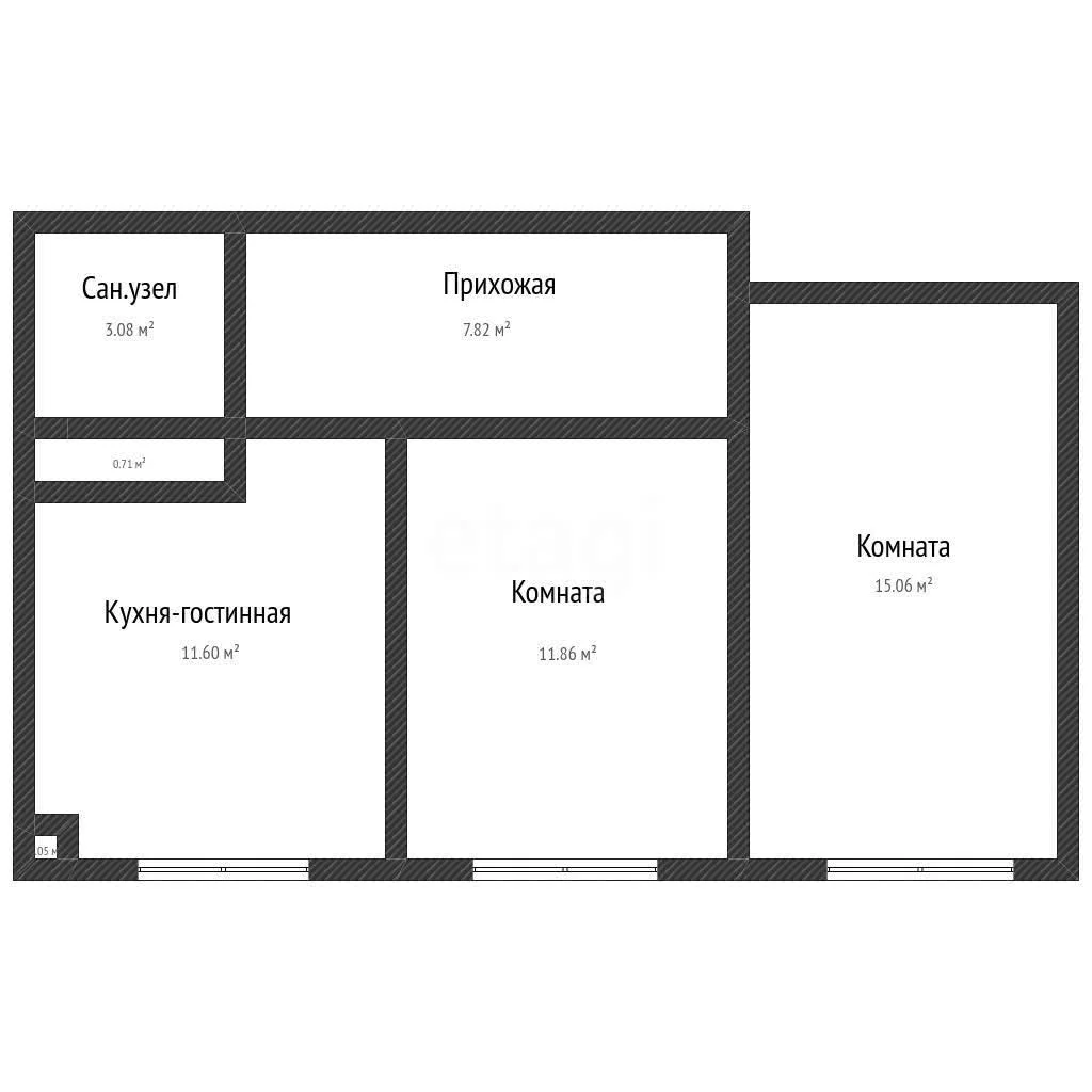 2-к квартира, 48.3м² (Береговая улица, 1к3) - миниатюра 12