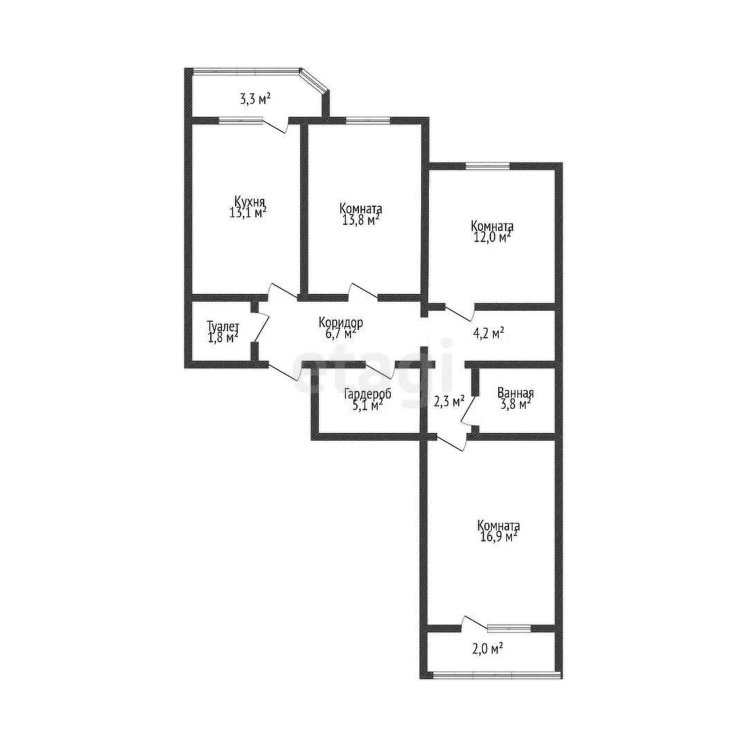 3-к квартира, 80.6м² (Дубравная улица, 15) - миниатюра 20
